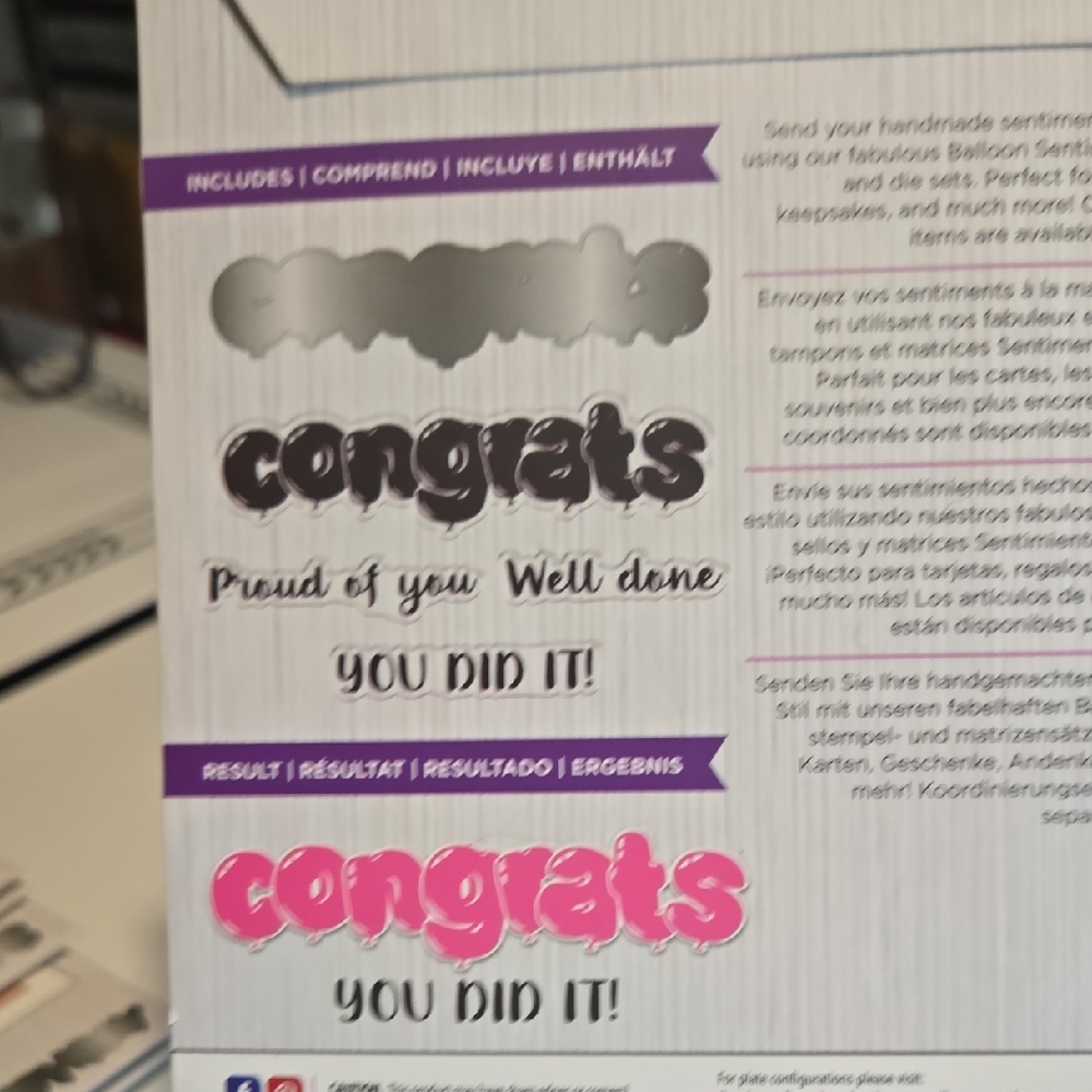 Crafter's Companion Lot Of 8 Balloon Sentiment Stamp And Die Sets NEW - Picture 7 of 16